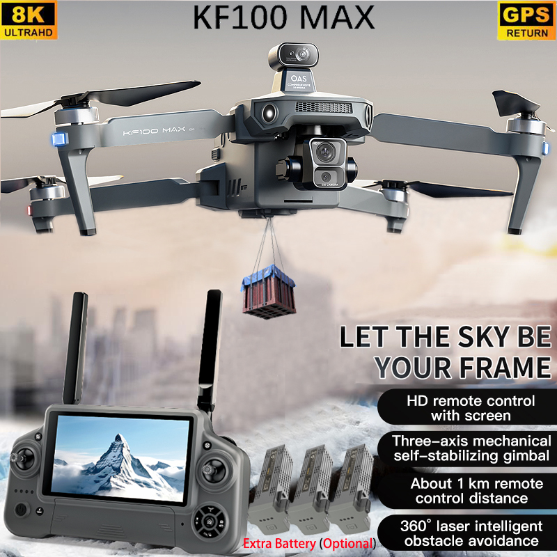 Drone Rc Helicopter With Camera - KF100 MAX GPS Drone 4K Camera