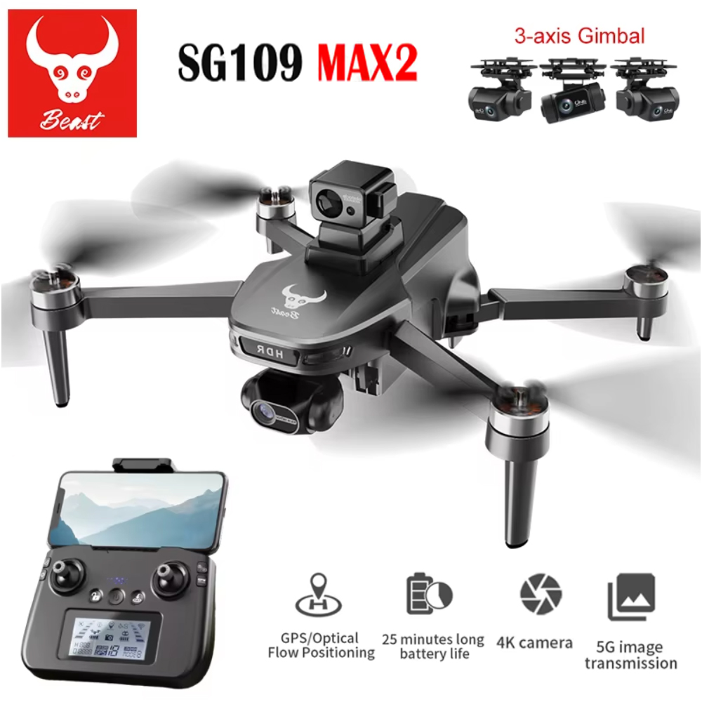 Drone Rc Helicopter With Camera - SG109 MAX2 Professional FPV 8K Camera