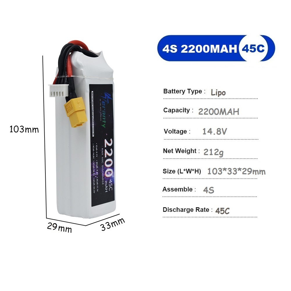 4S LiPo Battery 14.8V 1500mah  - огляд і ціна Nano Quad Fpv