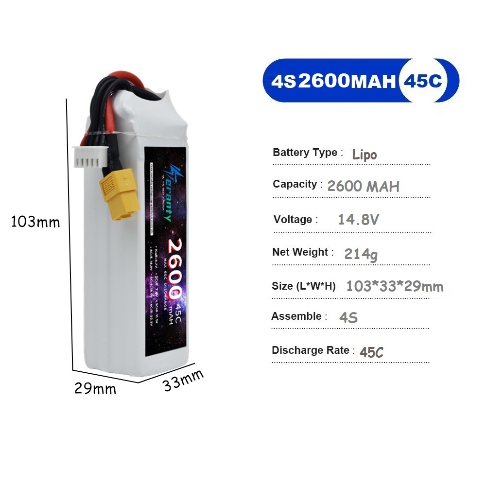 4S LiPo Battery 14.8V 1500mah  - огляд і ціна Nano Quad Fpv