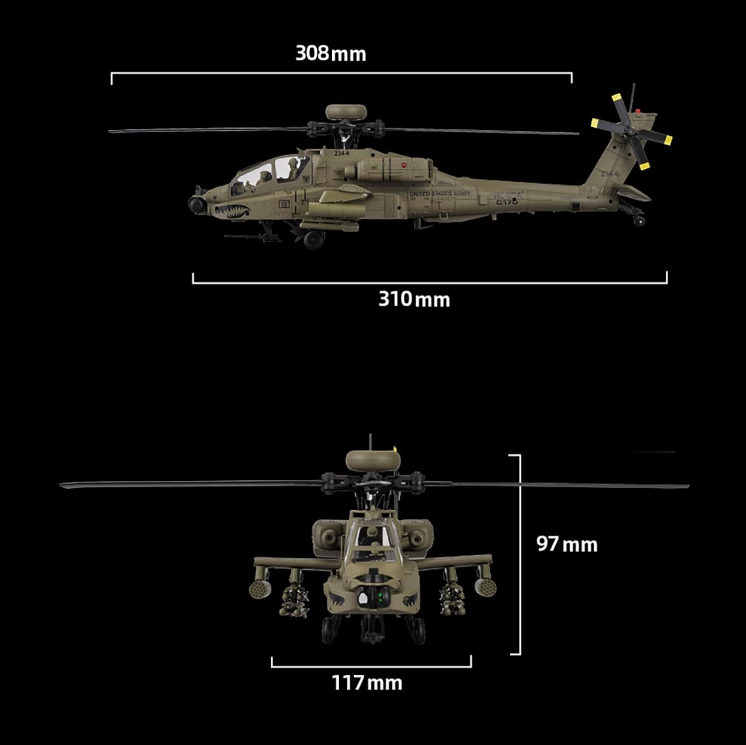 310MM 6CH C170 AH-64D Remote C - огляд і ціна Drone Shahed Rc