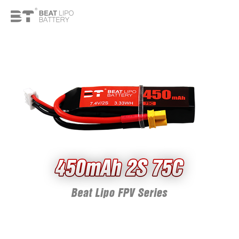 BEAT 2S 7.4V 450mAh 75C LiPo B - огляд і ціна Nano Quad Fpv