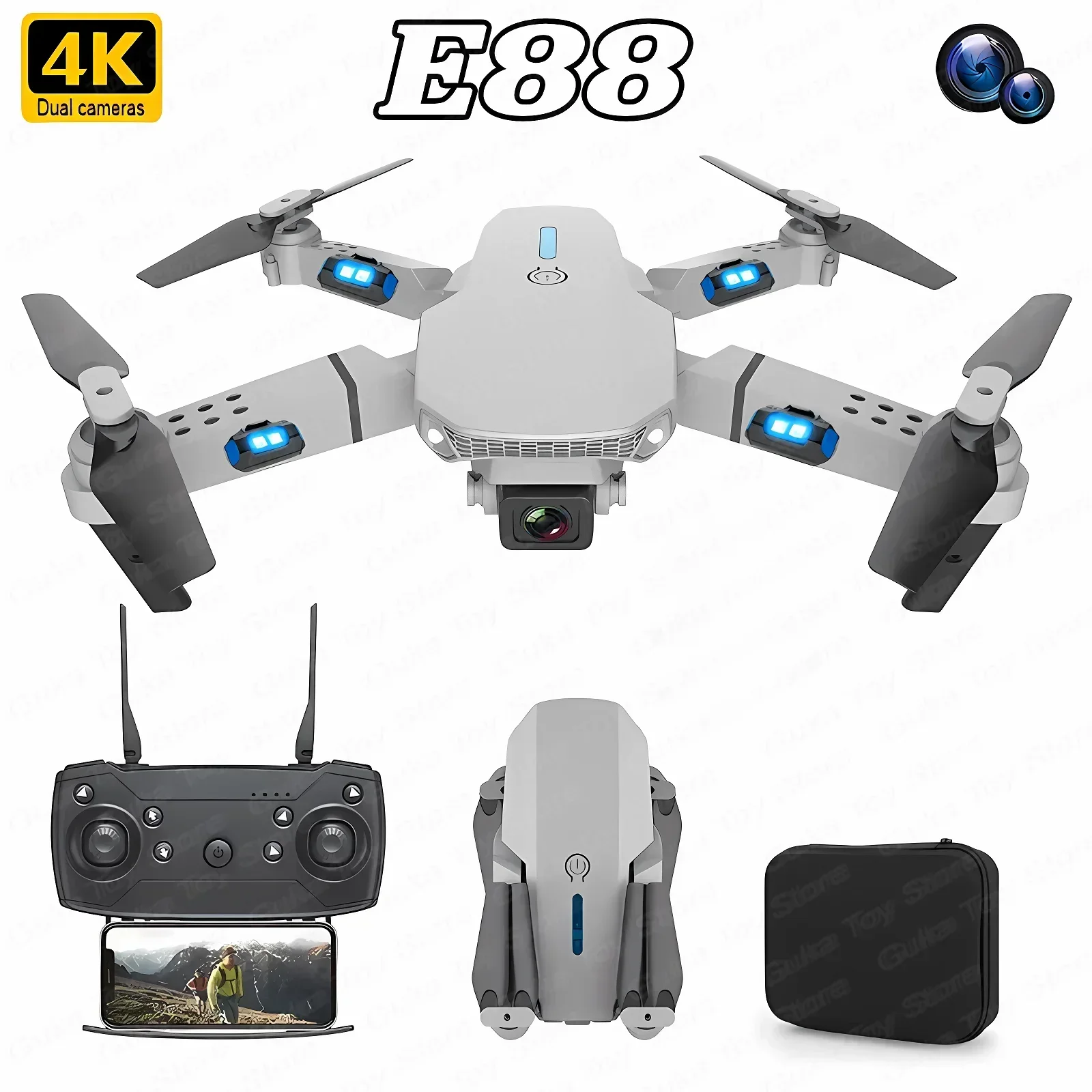 E88 Pro WIFI FPV Drone Wide An - огляд і ціна Drone Rc Helicopter With Camera