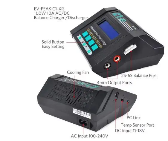 EV-Peak C1-XR multi-functional - огляд і ціна Lipo Battery Charger
