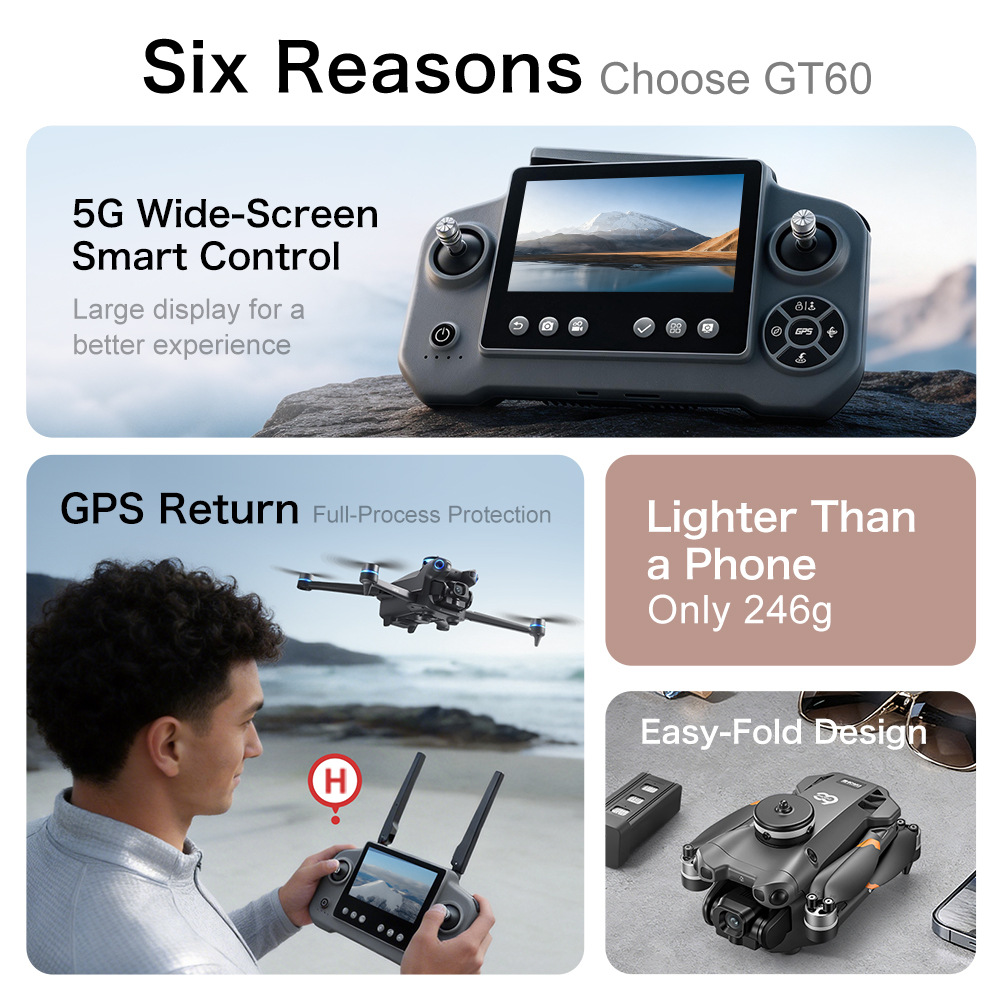 New GT60 GPS Drone High Defini - огляд і ціна Lyzrc Drone